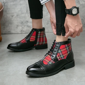 Мъжки Луксозни дизайнерски маркови обувки, размер 38-48, есен-зима, британски стил 