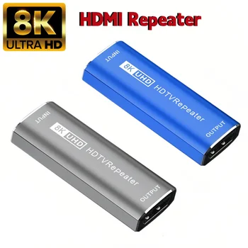 8K HDMI Удължител Усилвател на 4K 8K @ 60Hz 4K UHD HDMI Repeater HDMI 2.1 Усилвател на сигнала Адаптер с дължина до 25 М от жена на жена Адаптер