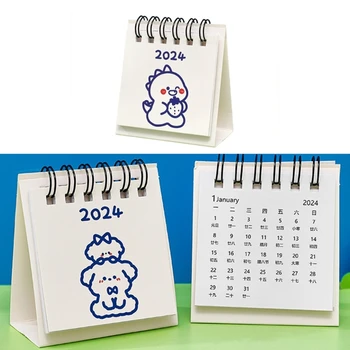 Настолен календар в 2024 година Месечната планер календари с август 2023 г. до декември 2024 г. Постоянен Настолен календар за вашия домашен офис