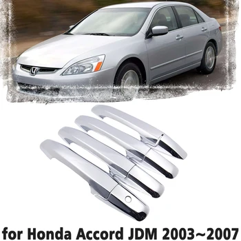 Луксозна хромирана рамка, която дръжка, панел, защитен калъф за Honda Accord JDM 2003 2004 2005 2006 2007 Стикер на автомобилен аксесоар