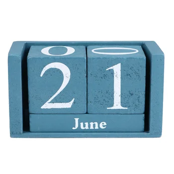 Календар на Дървен Творчески Ретро Календар с орнаменти Месец и дата за начало на работния плот Офис