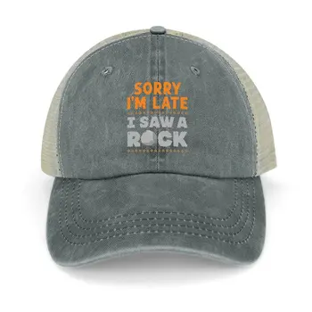 Съжалявам, че закъснях, виждал съм с каубойска шапка Rockhound Rockheology, шапка за голф, Маркови мъжка шапка, дамски шапки от слънцето, мъжки