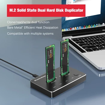 Външния блок на твърдия диск SSD с две отделения SATA NGFF / NVME M. 2 С ефективна топлинна зарядно устройство и функция на клониране съхранение на данни