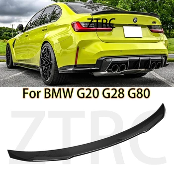 Авто Спойлер за BMW Серия 3 G20 G28/G80 M3 CS Style От настоящето въглеродни влакна, Заден Спойлер, крило на Багажника, 2019-2024