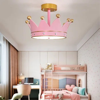 Творческа стая на принцесата, лампа за детска спални, проста личност момичета, европейският cartoony тавана лампа с топла корона