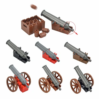 WW2 Събрани строителни блокове, оръдия, военни оръжия, пластмасови детайли за детски играчки, аксесоари, образование на деца