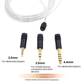 Преносимото кабел за слушалки HD518 HD558 HD598 HD569 с жак 2,5 mm/3.5 mm/4,4 мм Директен доставка