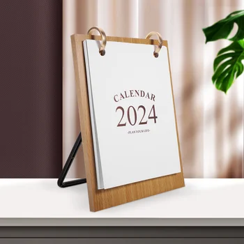 Декор Тенис Обърнат Календар на Хартиен Месечен Планер График Календар с дървена поставка за вашия домашен Офис