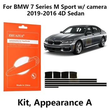 Защитни облицовки на модерните врати, Защитно фолио за дръжката на вратата TPU PPF за BMW 7 серия M Sport с камера 2019-2016 4D Седан