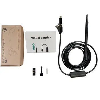 3-в-1 HD Визуална Ушна Пръчка USB Type-c Инструмент За Почистване на ушите Средство за почистване на ушите С led Камера-Ендоскоп Ушна Лъжица Медицински Инструмент