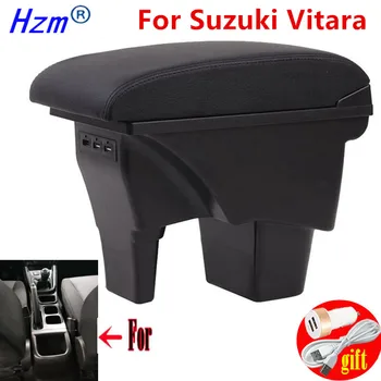 За Suzuki Vitara Подлакътник, кутия за автомобилни подлакътници Suzuki Vita, централна кутия за съхранение, USB led светлини, лесен монтаж на автомобилни аксесоари