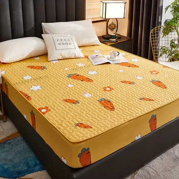 Удебелена matte чаршаф от чист памук, матрак цилиндър, противоскользящее покривка за легло за един човек в хотел, чаршаф