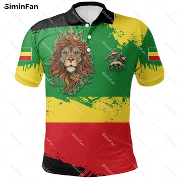 Тениска поло с 3D принтом Ethiopian Lions Tribel, мъжки женски тенис фланелка, лятна тениска с отложным яка, дамски блузи унисекс-3