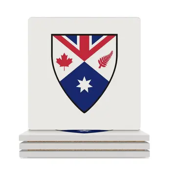 CANZUK: Канада, Австралия, Нова Зеландия, Великобритания (Дизайн щит) Керамични Подложки (Квадратни) комплект чаши сладък комплект на каботажните за саксии