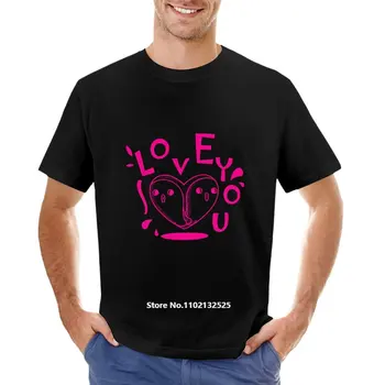 Мъжка тениска с изображение Love You Heart, памучни тениски с къс ръкав и кръгло деколте, всеки ден на улицата върховете в стил хип-хоп
