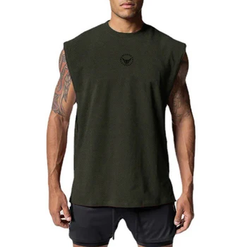 Годишна Проста Спортна Риза С Принтом, Мъжки Окото Бързосъхнеща тениска За бягане На открито Без ръкави
