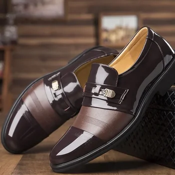 Официалните Мъжки обувки Класическа от лачена кожа за офис, елегантен, луксозен марка Chaussure Homme Ayakkabi