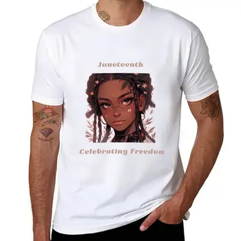 Нова тениска Juneteeth celebrating freedom, графична тениска, черни тениски за момчетата, бели тениски, графични тениски, мъжки дрехи