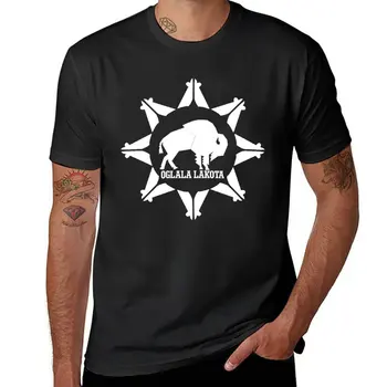 Нова тениска Oglala Lakota Sioux, черни тениски, къси забавни тениски за мъже