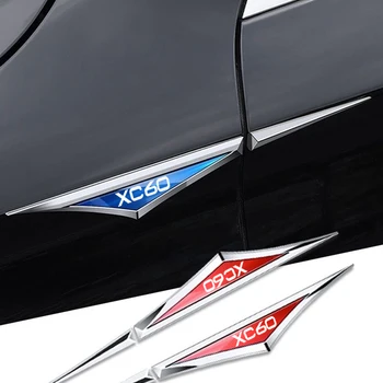 Автомобилни аксесоари, 2 бр./компл. за Volvo XC60 Метален стикер на крило на колата, Външни декоративни стикери, промяна на емблемата на колата