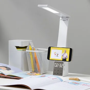 Интелигентна сензорна светодиодна настолна лампа Студентски лампа за четене, сгъваема маса, нощни будилник за спални, настолна лампа, таблица лампа