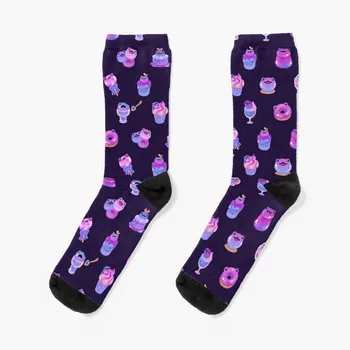 Blueberry frog - тъмни чорапи футболни чорапи подвижни чорапи Чорапи Мъжки и женски