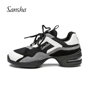 Sansha 2020, Ново записване, два цвята Танцови Обувки За Джаз, Салса, Танцови Обувки За Жени И Мъже, Велур Танцови обувки с мрежесто Езда H20LCO
