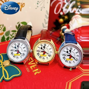 Оригинални часовници Disney Мода в старинен стил Млади Жени Мъже кварцов ръчен часовник Календарное време Детски час Момче Момиче Мики Маус