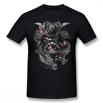 Тениска Samurai, Черна Тениска Seven Samurai, Плюс Размера На Тениска От 100% Памук, Забавна Ежедневна Мъжка Тениска С Къс Ръкав И Принтом