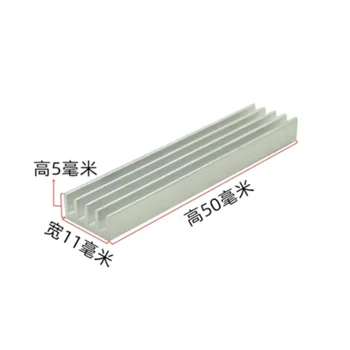 10ШТ Електронен радиатор алуминиев профил ивица на топлопроводимост дълъг радиатор 50*11*5 мм радиатор