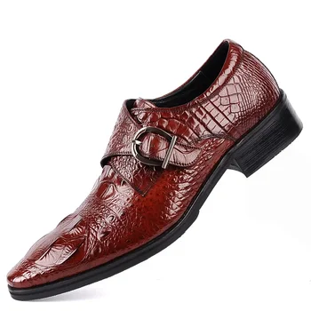 2023 Мъжки обувки-Дерби, Бизнес Лоферы, Джентльменская Модельная обувки От изкуствена Крокодилска кожа С Шарени, Големи размери 38-48