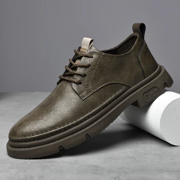 Мъжки бизнес обувки от естествена кожа, оксфордские обувки за почивка, Дишаща мъжки ежедневни обувки, маратонки, мъжки официалната модельная обувки