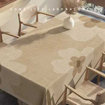 Покривка за масата за хранене от водоустойчива и маслоустойчива памучна ленена тъкан, художествена покривка за чай на масата с вградени wind