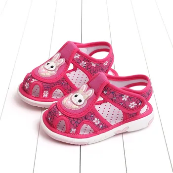 Слайдер Детска Лятна детски обувки за ходене Сандали за момичета В плоска подметка Нескользящие Леки Кухи Дишащи Топли Зимни детски