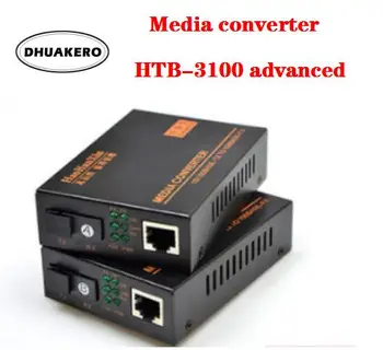 безплатна доставка AB261 advanced 1 Двойка HTB-3100 Медиаконвертер Оптични Влакна Радиостанцията Влакна 20 км SC 10/100 М Однорежимный SC