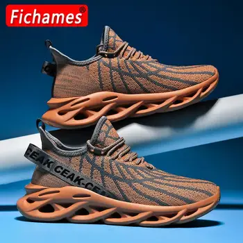 Нови масивни мъжки маратонки от дишаща мрежа, лятна мода лека мъжки ежедневни обувки на платформа, по-големи размери 39-50