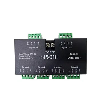 DC5V-24V Led Усилвател на сигнала SP901E led SPI контролер 4-канален група Усилвател за WS2812 2811 dmx512 led пиксельный модул magic strip