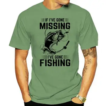 Персонални риболовна риза If I ' ve Gone Missing Мъжки 6XL с къс ръкав, бяла тениска с кръгло деколте