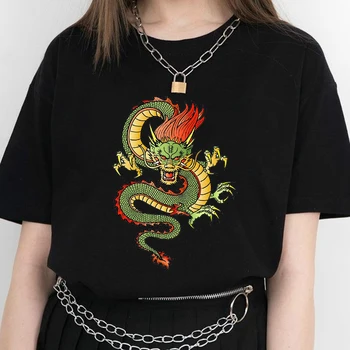 Дамски памучен тениска Harajuku dragon Mujer Y2k, върхова продуктова естетика, риза в стил ретро със змия, тениска в корейски стил