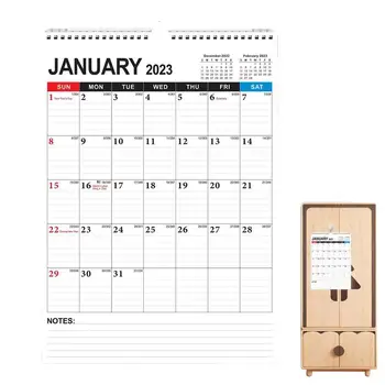 Стенен календар за 2023 година, Голям минималистичен календар, долно оттичане окачен календар, се използва днес в юни 2024 г., минималистичен дизайн 2023 година