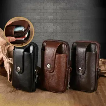 Портфейл, колан без кобур, мъжка чанта за джогинг Cintura Bolso, стойка за телефон от естествена кожа, бърз Колан за носене, кожена чанта