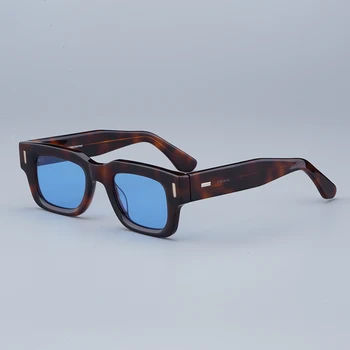 Квадратни слънчеви очила от ацетат с утолщением HIGH STREET в стил ХИП-хоп, стилни оптични, слънчеви очила, мъжки vintage слънчеви очила, ръчно изработени от марката