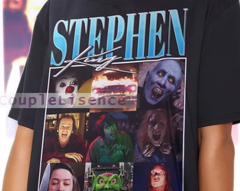 Бутлеговая Риза на Стивън Кинг Стивън Кинг Homage Фен Tees Stephen King Homage Ретро Стивън Кинг Графичен Ретро от 90-те години на Стивън Кийн