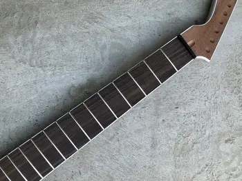 Лешояд 7-струнна електрическа китара, махагон, 24 прагчета, 25,5-инчов лешояд от розово дърво
