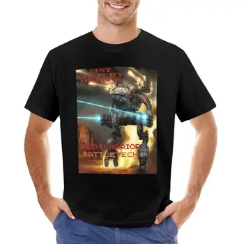 Тематичен дизайн Mechwarrior Battletech, тениска с къси ръкави и животните принтом за момчета, обикновена тениска за мъже.