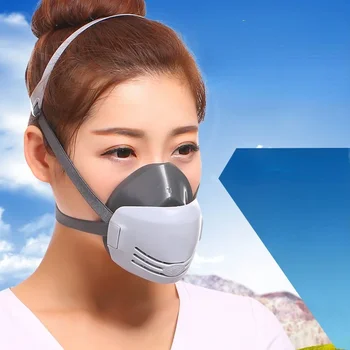 Сменяеми Промишлени прахозащитен маска с 3 филтри, шийн finish боя, Противообрастающие маски, защитни Гумени прахозащитен маски за строителни работи