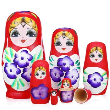Руски Кукли Руски Штабелирующие Играчки Гнездящиеся Играчки за Декорация на дома, Сувенири за партита на Руски изрисувани кукли