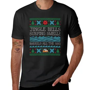 Забавен Коледен Сърф Дъска за сърф Грозна Коледна Коледна тениска черна тениска индивидуални тениски черни тениски за мъже