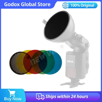 Godox AD-S11 Комплект Гелевых Филтри, 4 Цвята + Комплект Рефлектори С Метална Мрежа за Witstro Flash AD200 AD180 AD360 AD360 II