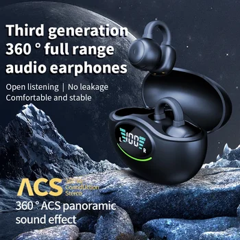 Безжични Bluetooth Слушалки Тип Скоба За ушите Bluetooth 5.3 Интелигентен Дигитален Дисплей, Спортен Стереомикрофон Безжични Слушалки